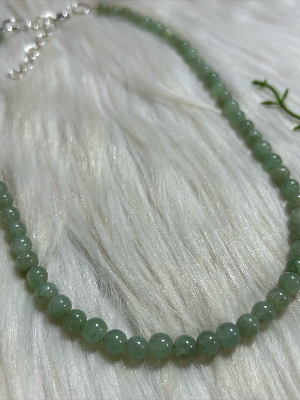 Green aventurine beaded necklace